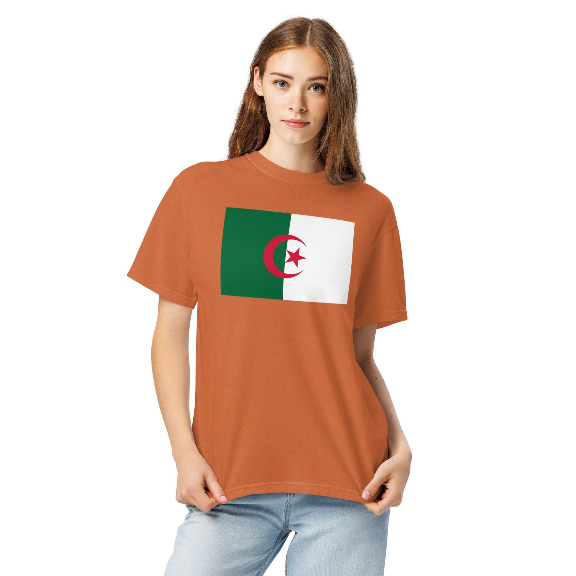 black shirt with Algeria flag design, large
