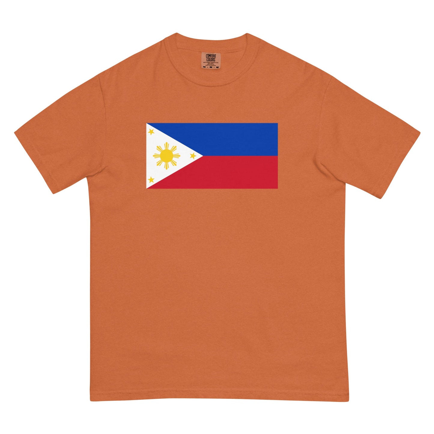 Flat lay of true navy Philippines flag tee, 2X large size