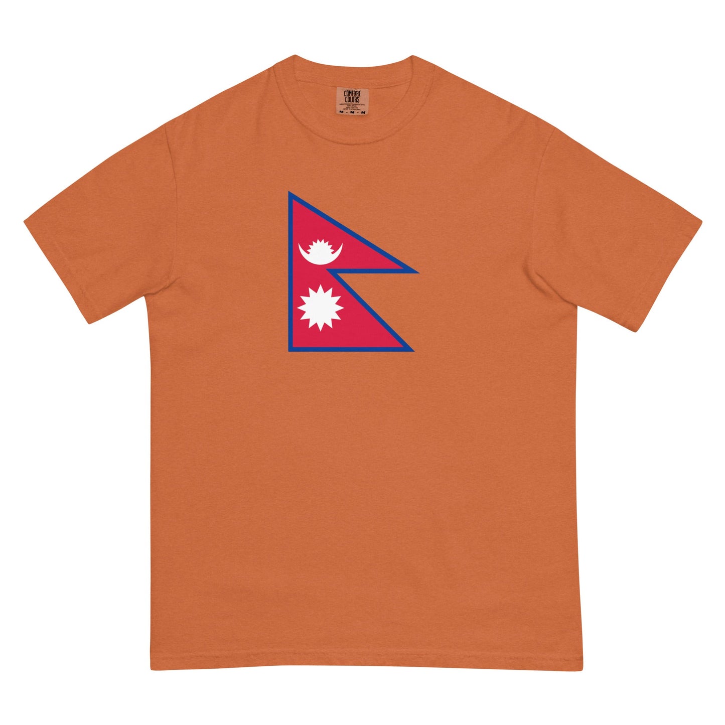 Flag tee representing Nepal in true navy, large