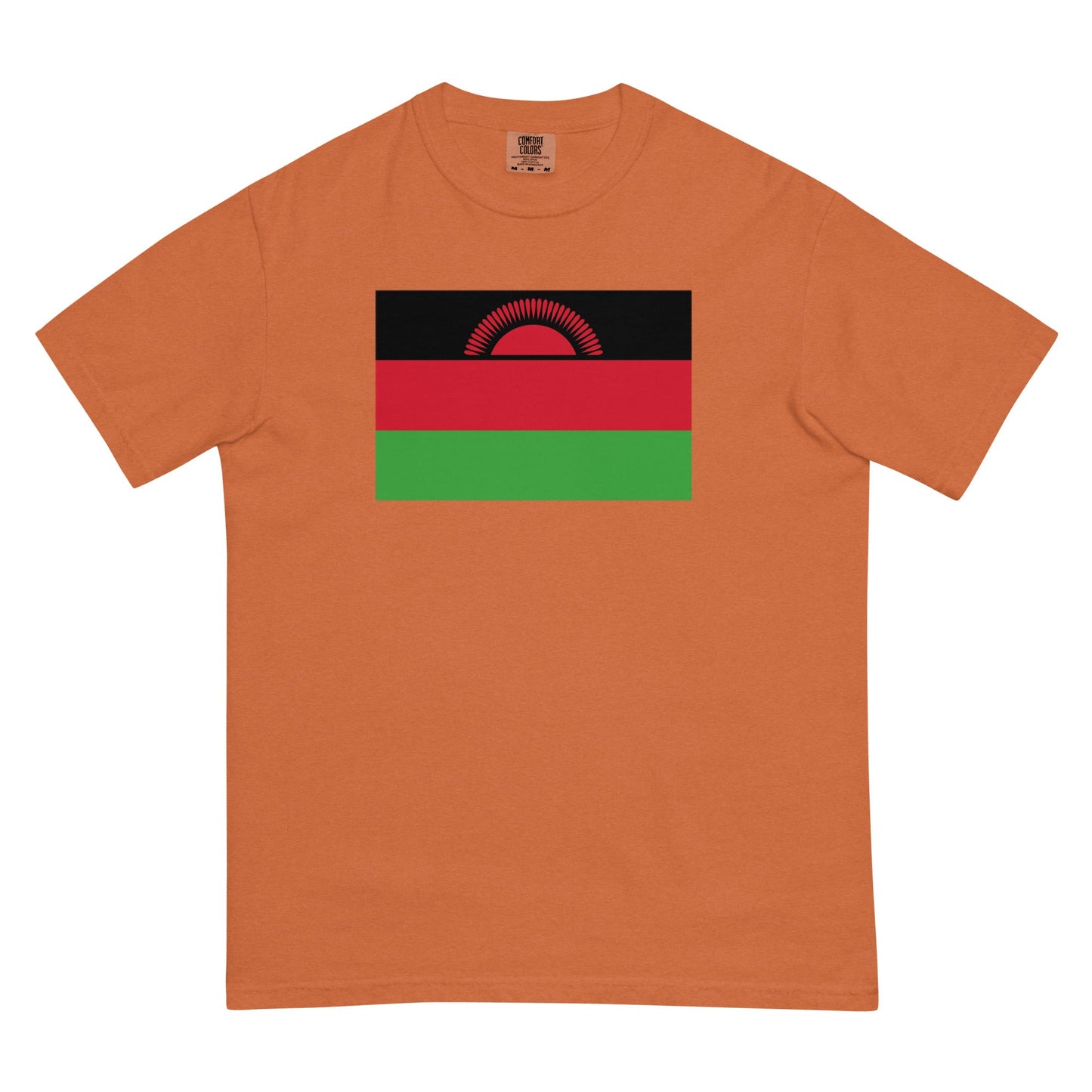 Bold Malawi flag design tee in true navy, 4X large