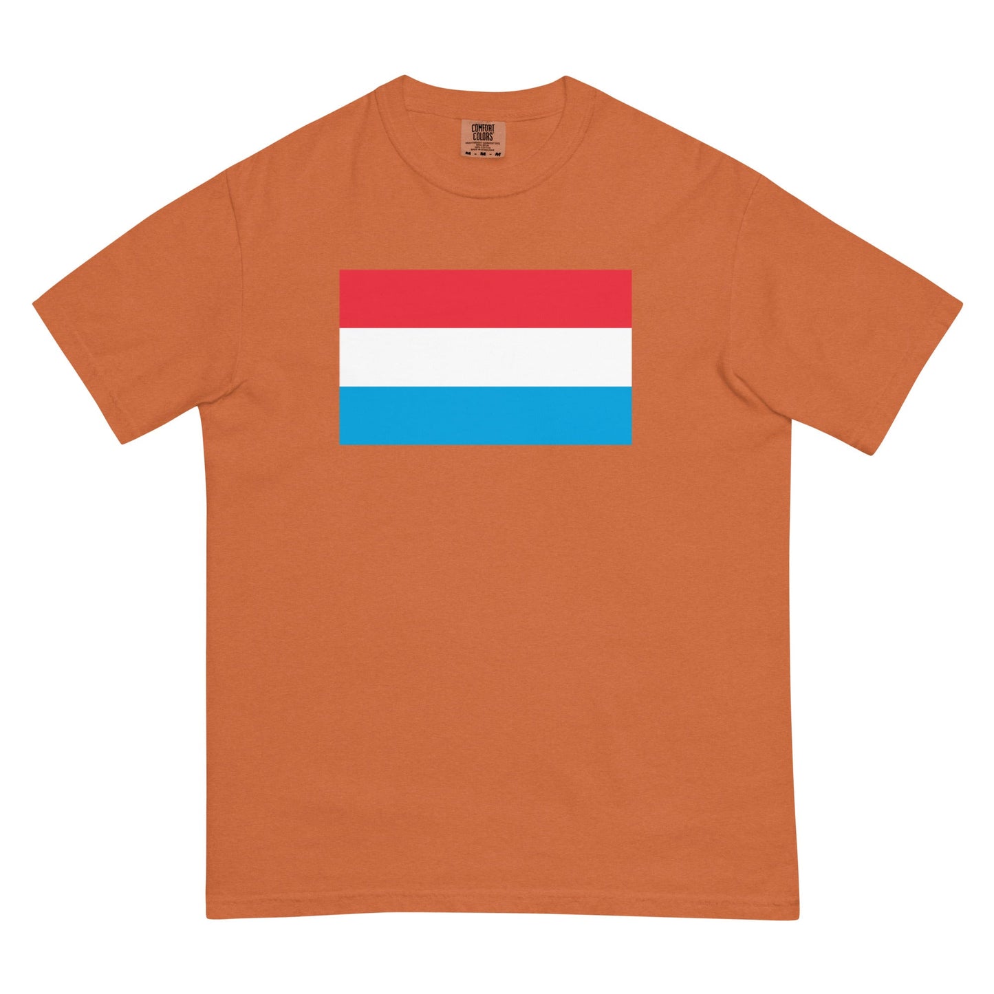 Luxembourg flag shirt in blue spruce, size small
