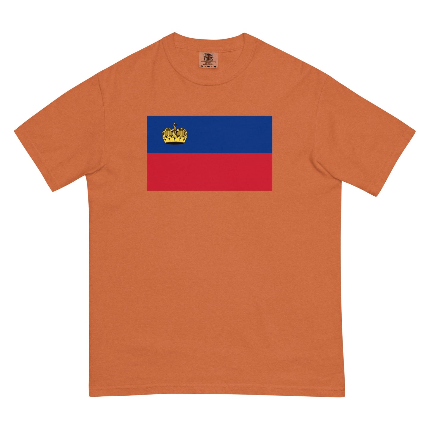 Liechtenstein flag shirt in black, size small