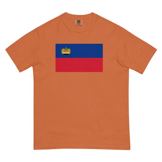 Liechtenstein flag shirt in black, size small