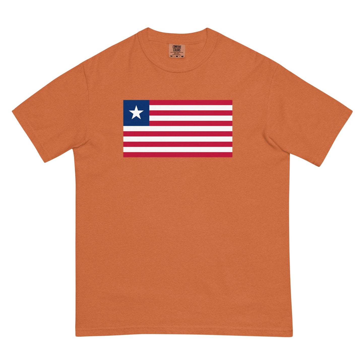Bold Liberia flag design tee in true navy, 2X large
