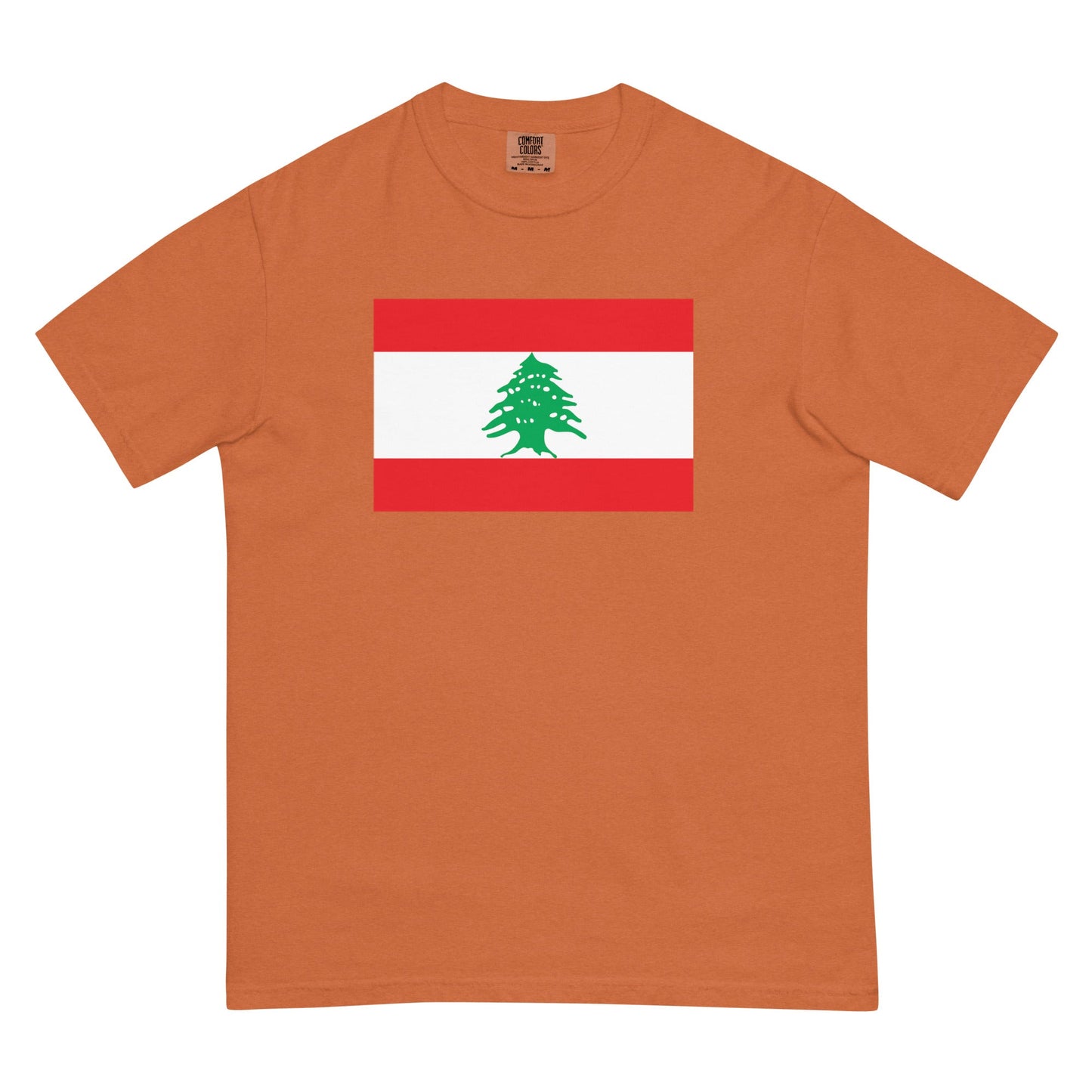 Bold Lebanon flag design tee in hemp, 3X large