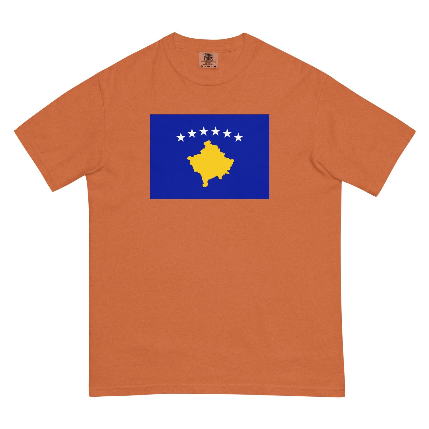 Bold Kosovo 1 flag design tee in hemp, medium
