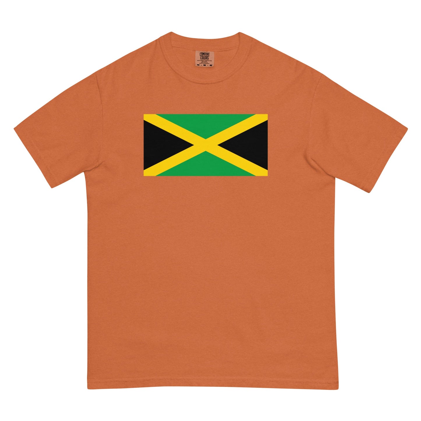 Bold Jamaica flag design tee in blue spruce, 3X large