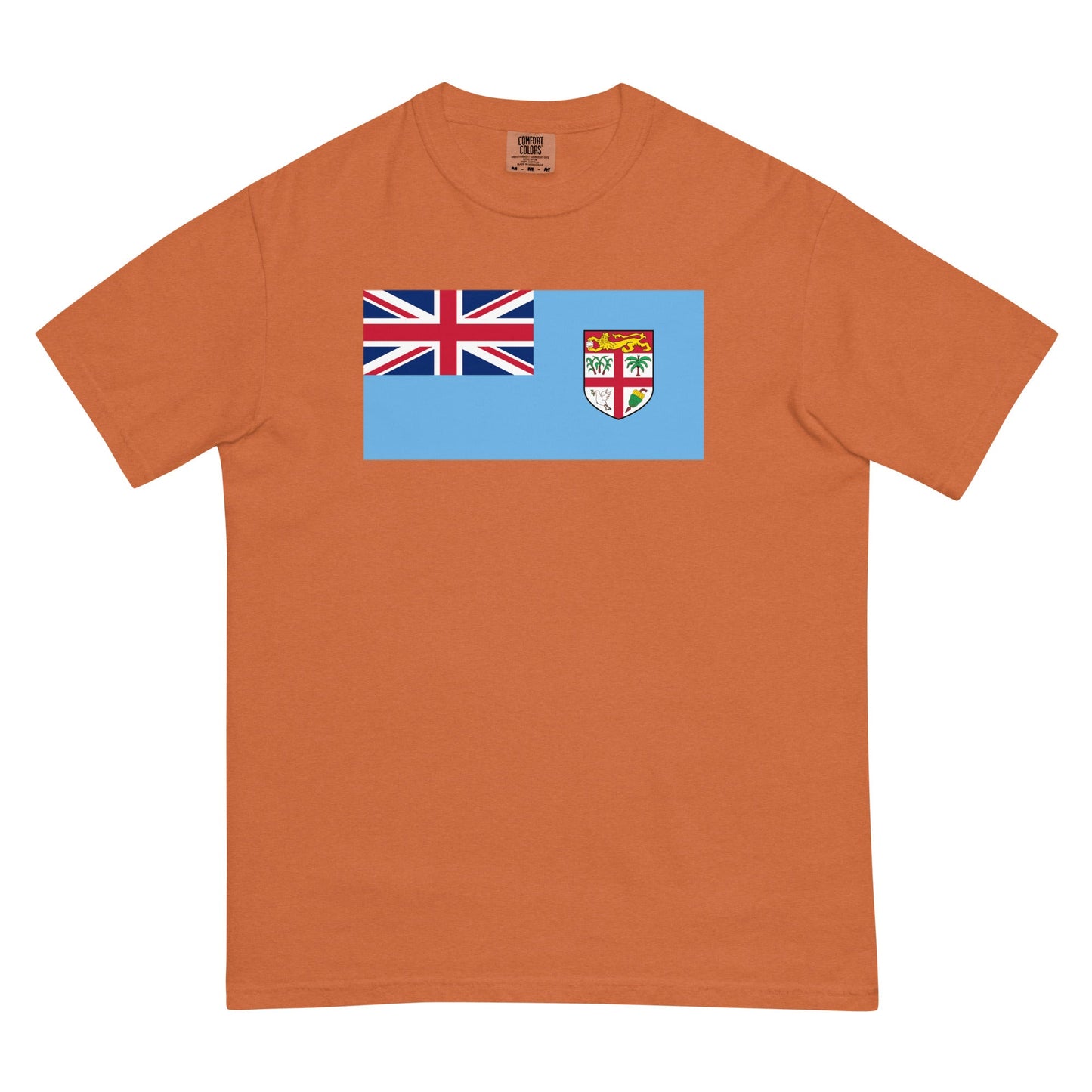 Bold Fiji flag design tee in blue spruce, 4X large