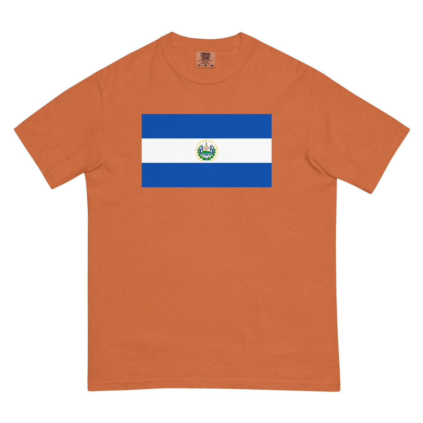 berry shirt with El Salvador flag design, extra large