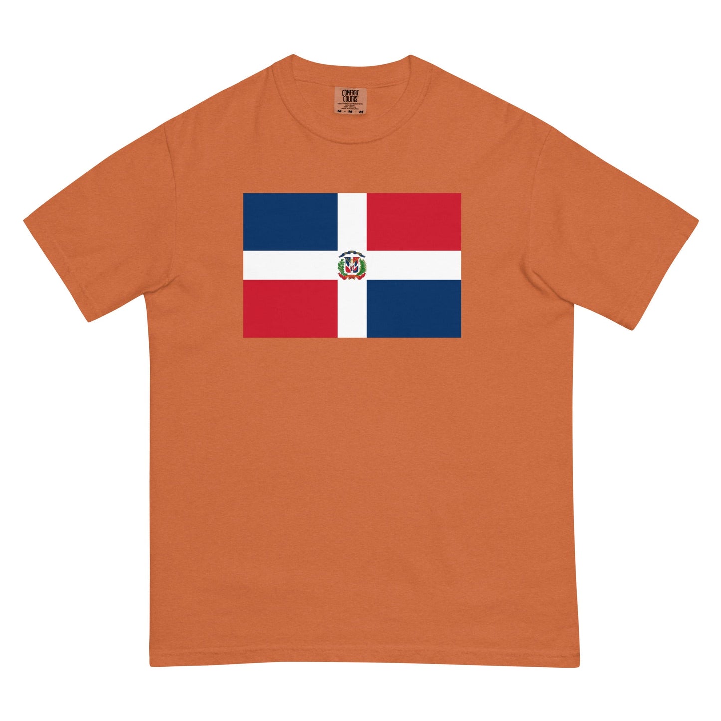 Dominican Republic flag shirt in blue spruce, size 4X large