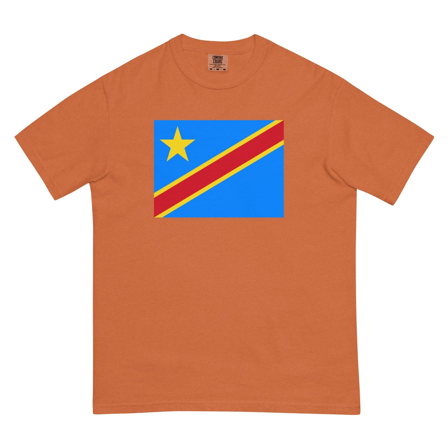 black shirt with Democratic flag design, small