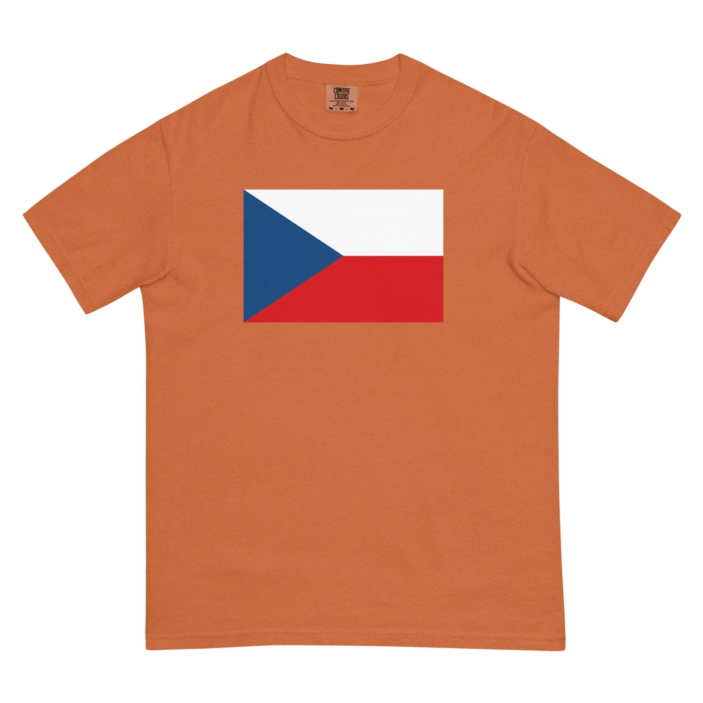 crimson shirt with Czechia Czech Republic flag design, small
