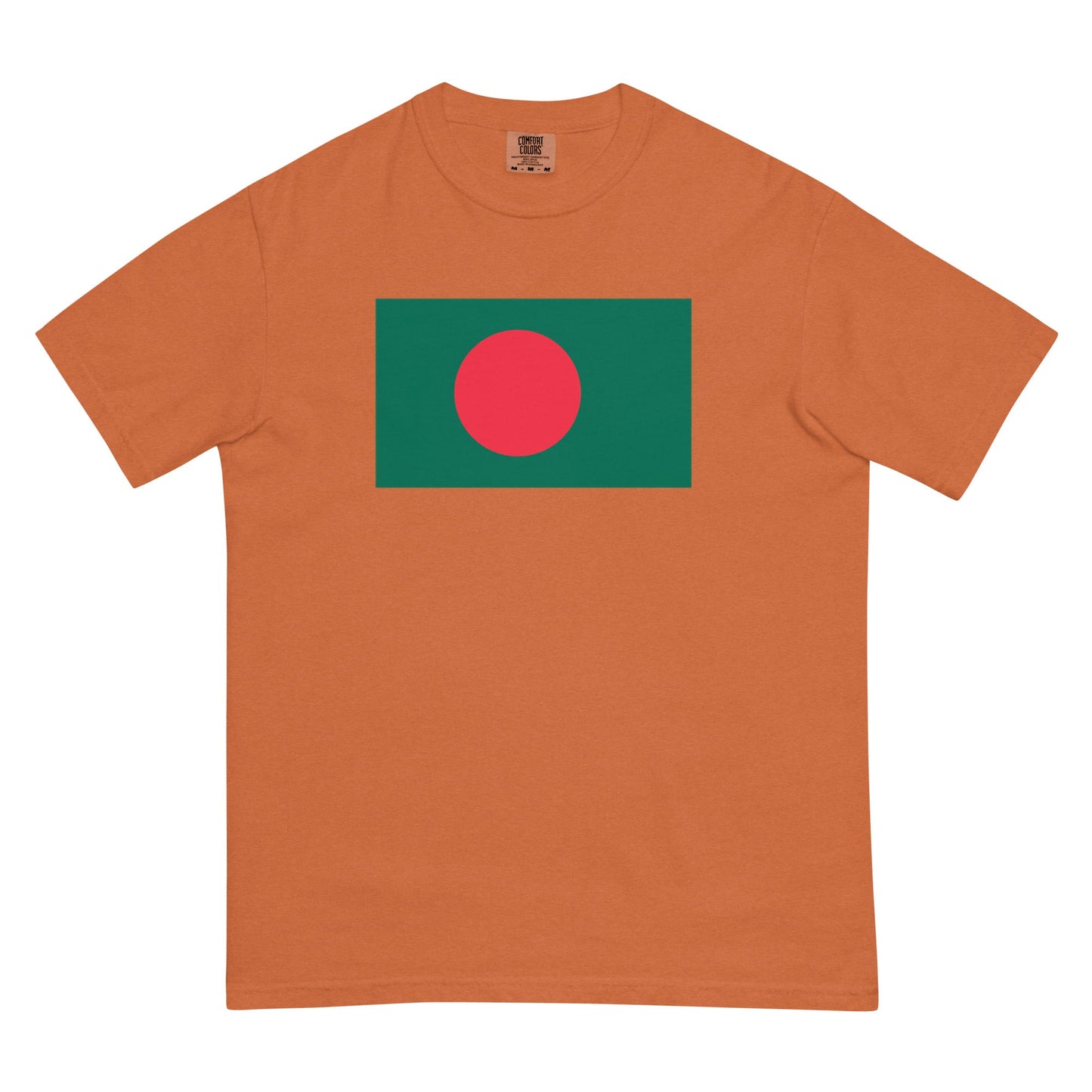 Stylish Bangladesh flag t-shirt laid flat, extra large, espresso
