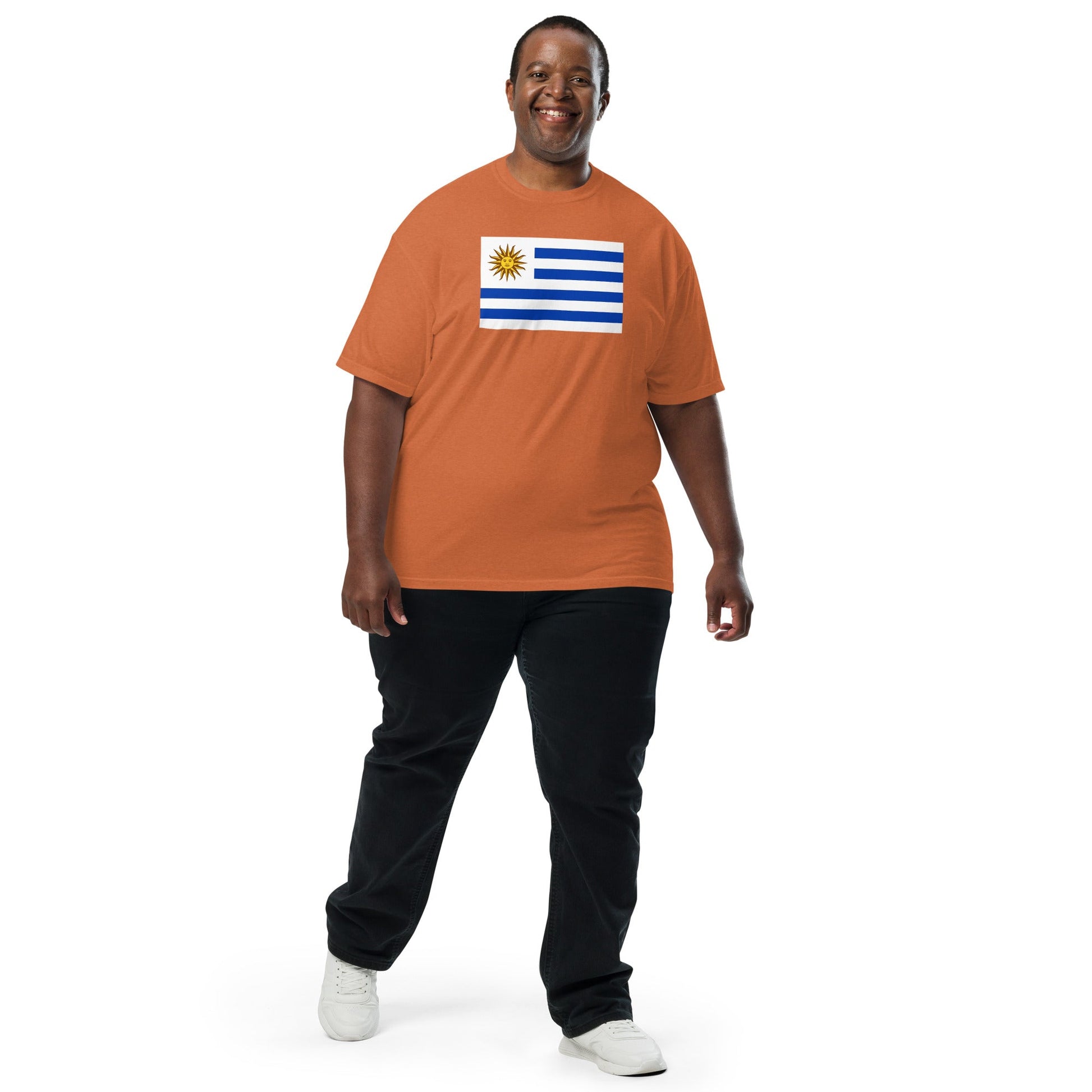 true navy shirt with Uruguay 1 flag design, small