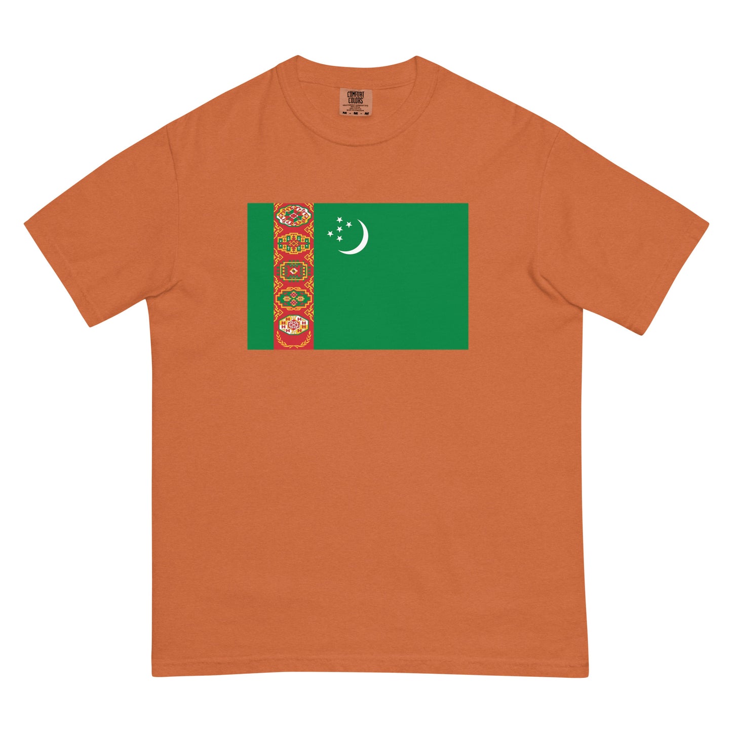 Turkmenistan flag shirt in blue jean, size extra large