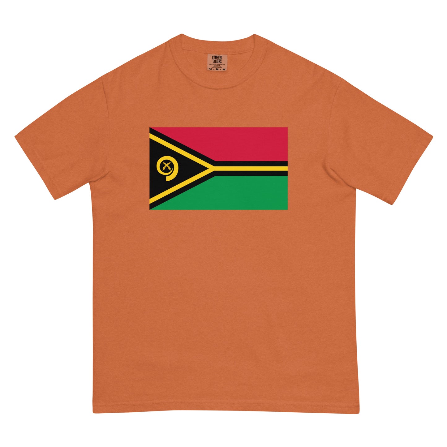 brick shirt with Vanuatu flag design, extra large
