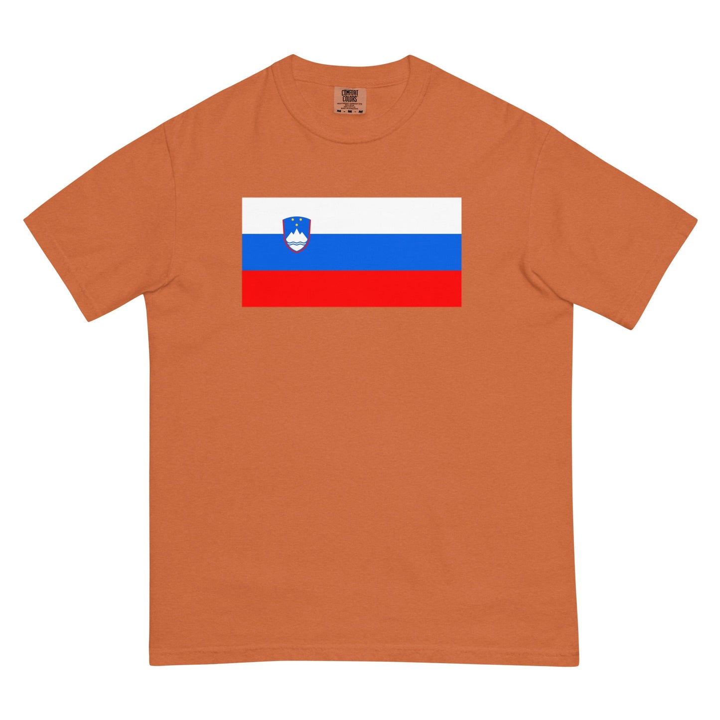 Flag tee representing Slovenia in brick, medium
