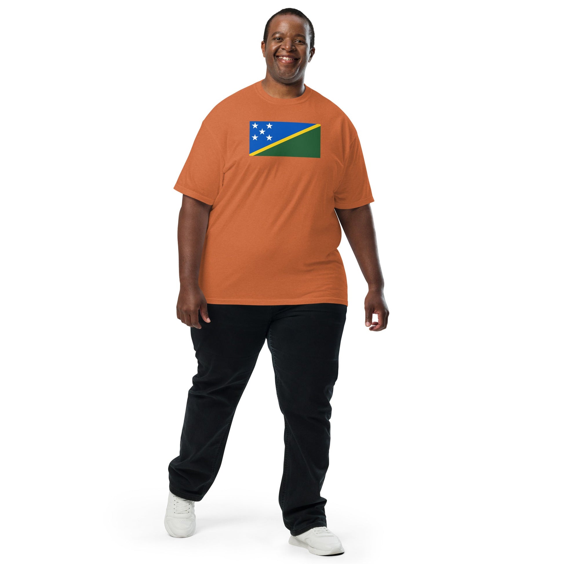 Solomon Islands flag shirt in red, size large
