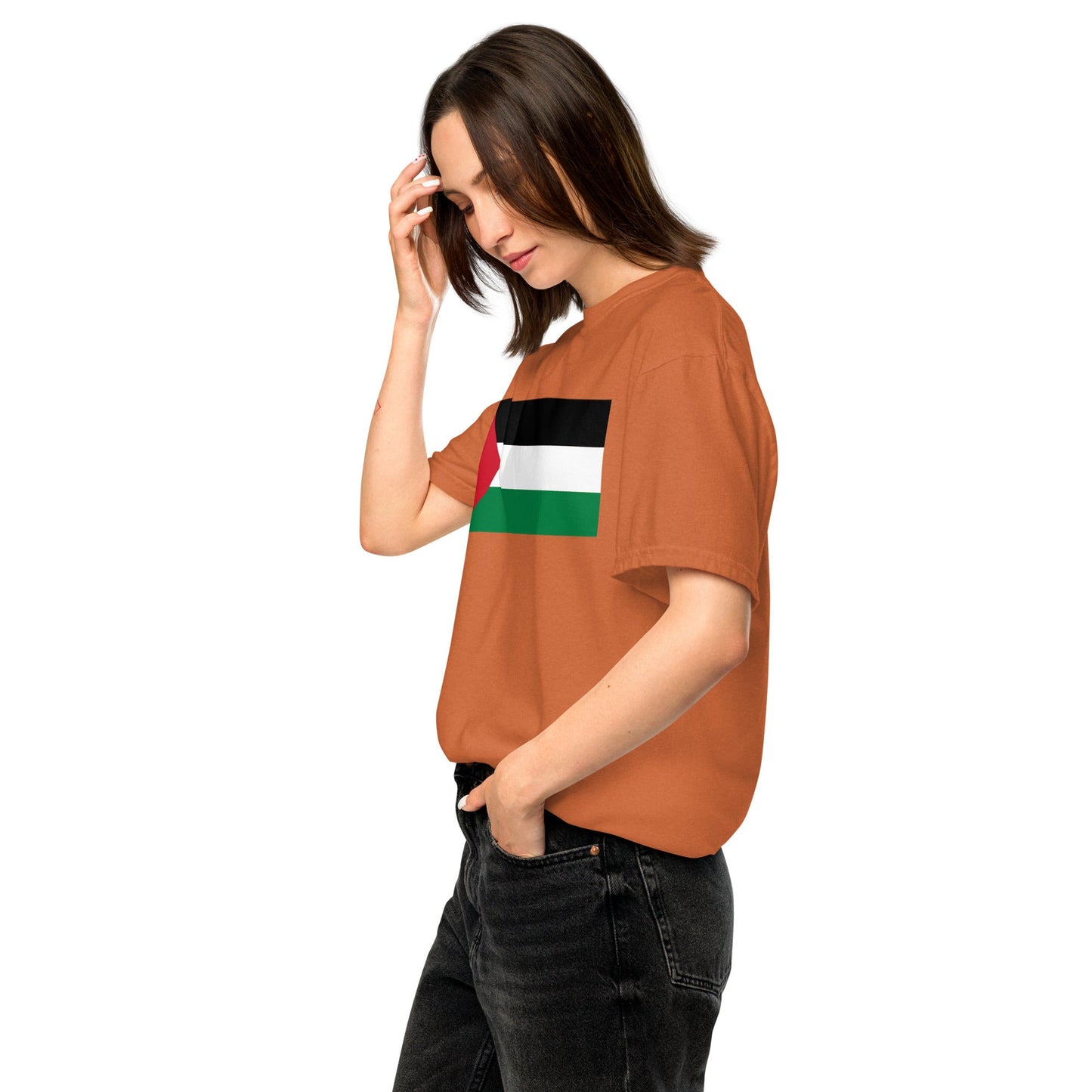 Palestine pride shirt in black – unisex, 2X large