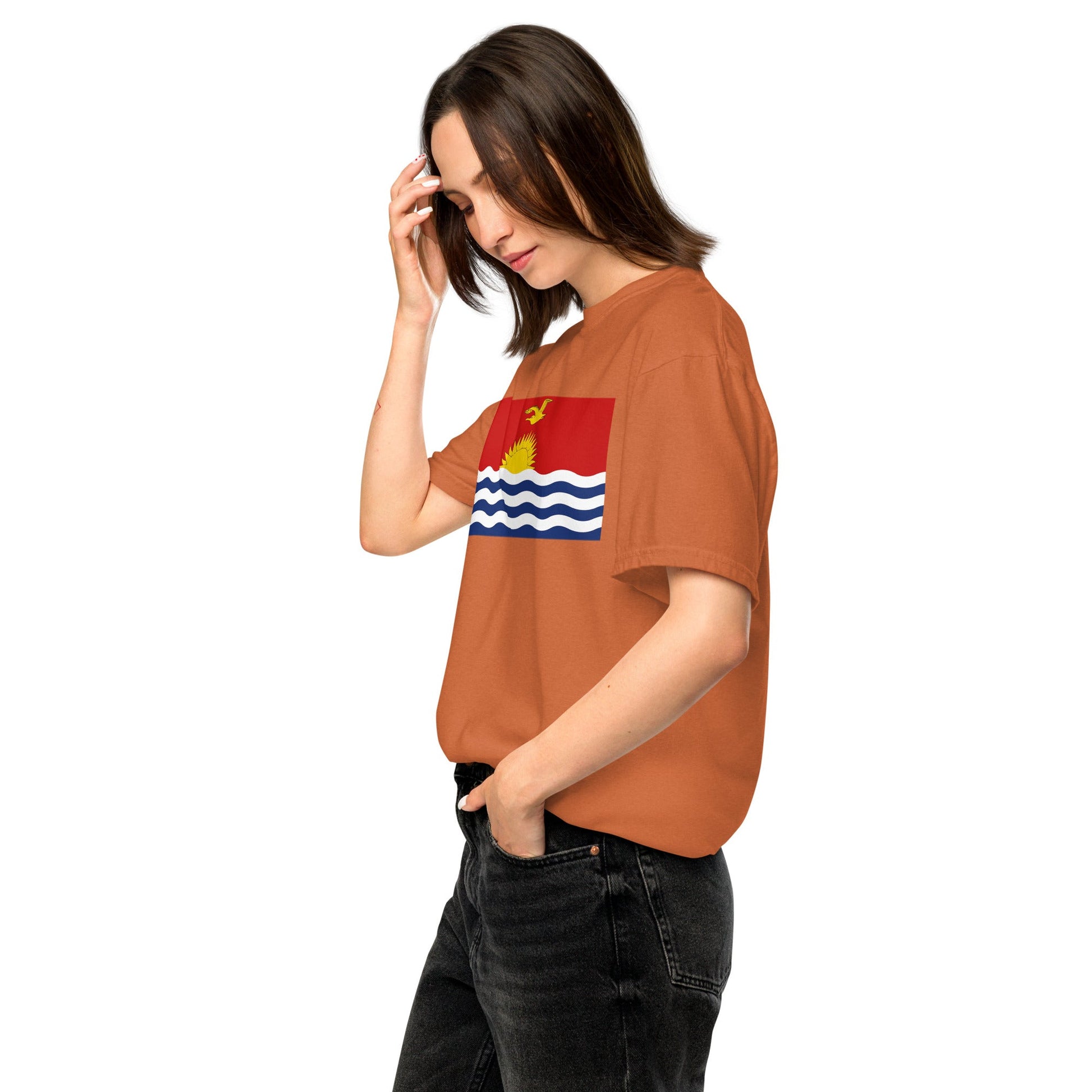 Stylish Kosovo flag t-shirt laid flat, 4X large, black