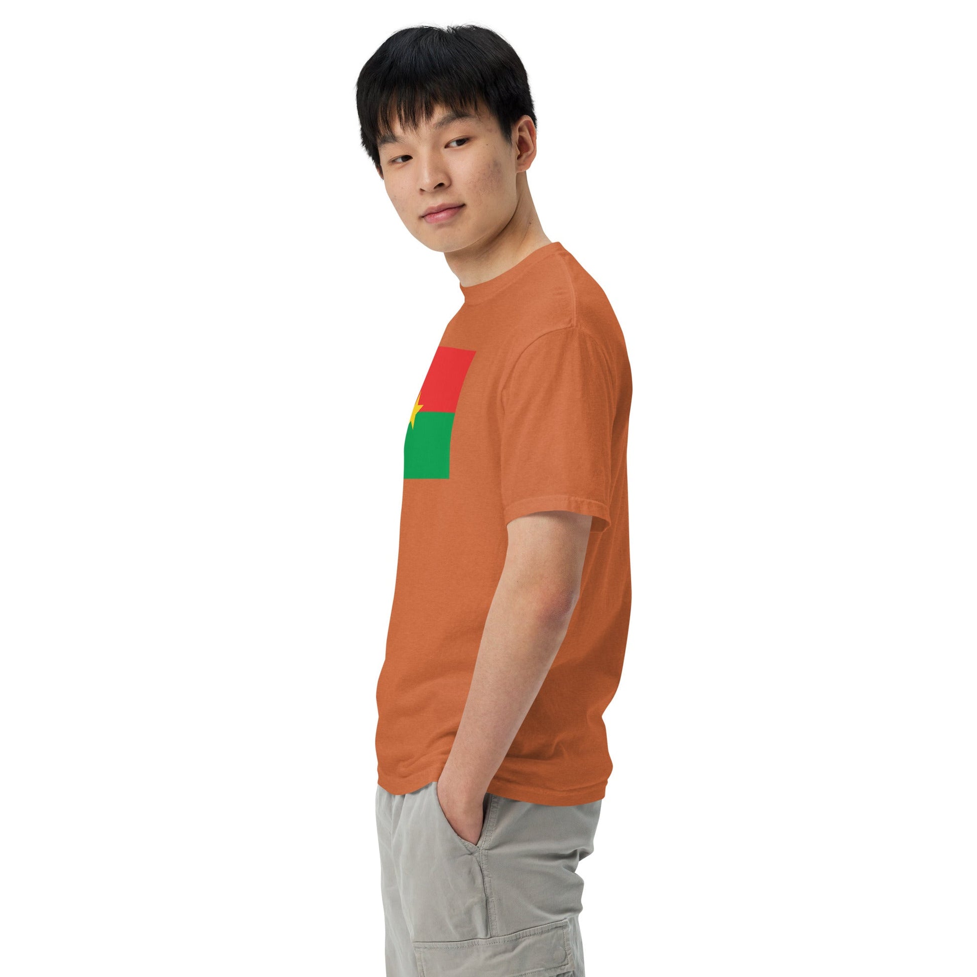 Bold Burkina Faso flag design tee in espresso, medium