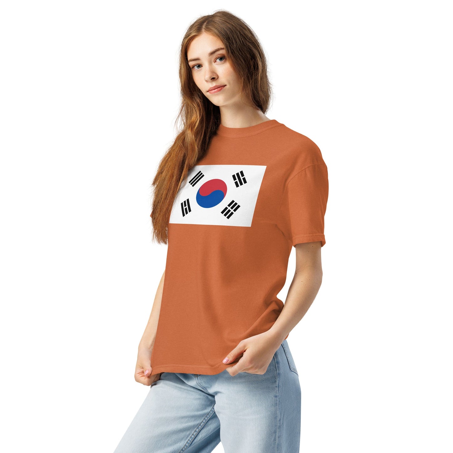 true navy shirt with South Korea flag design, small