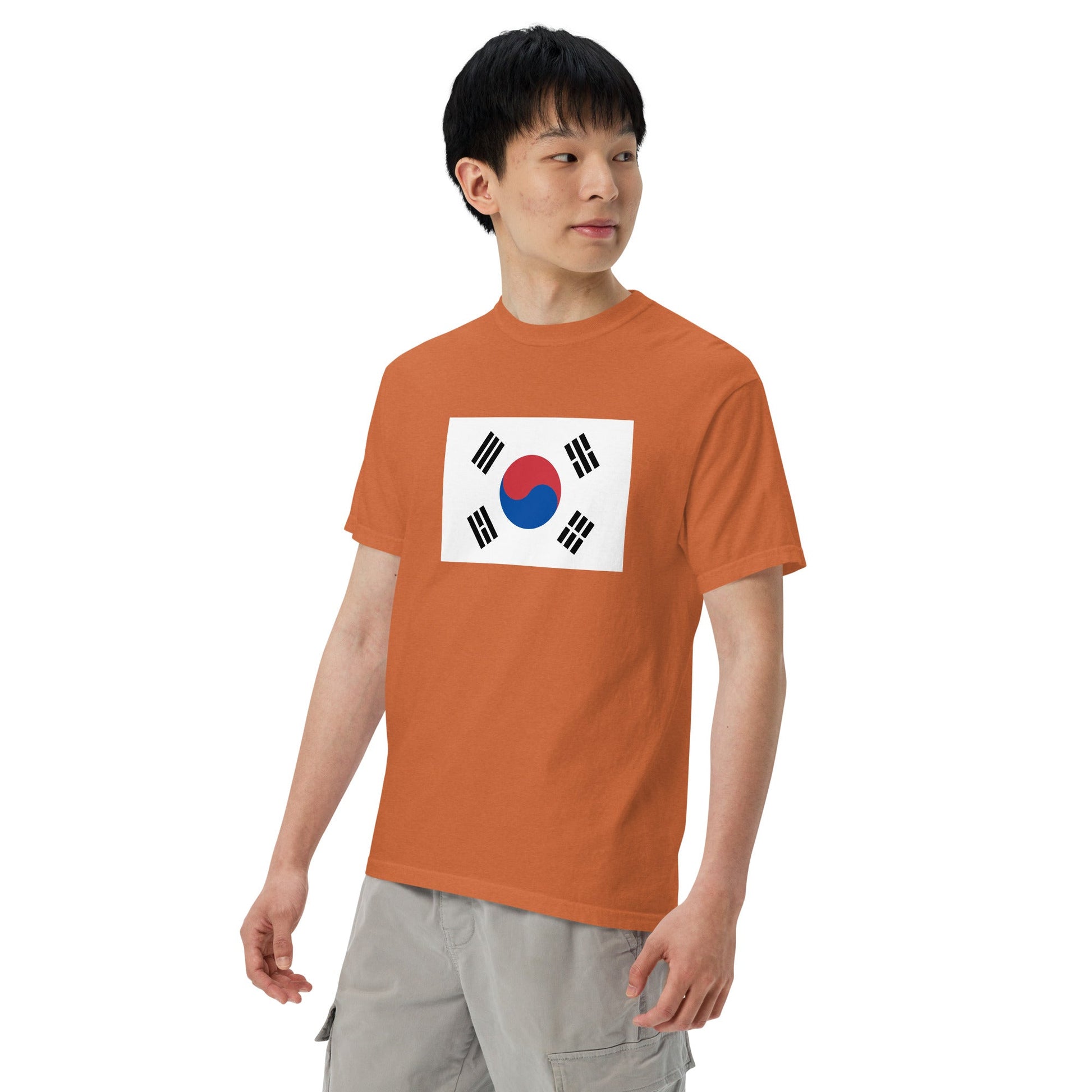 South Korea flag shirt in blue spruce, size large