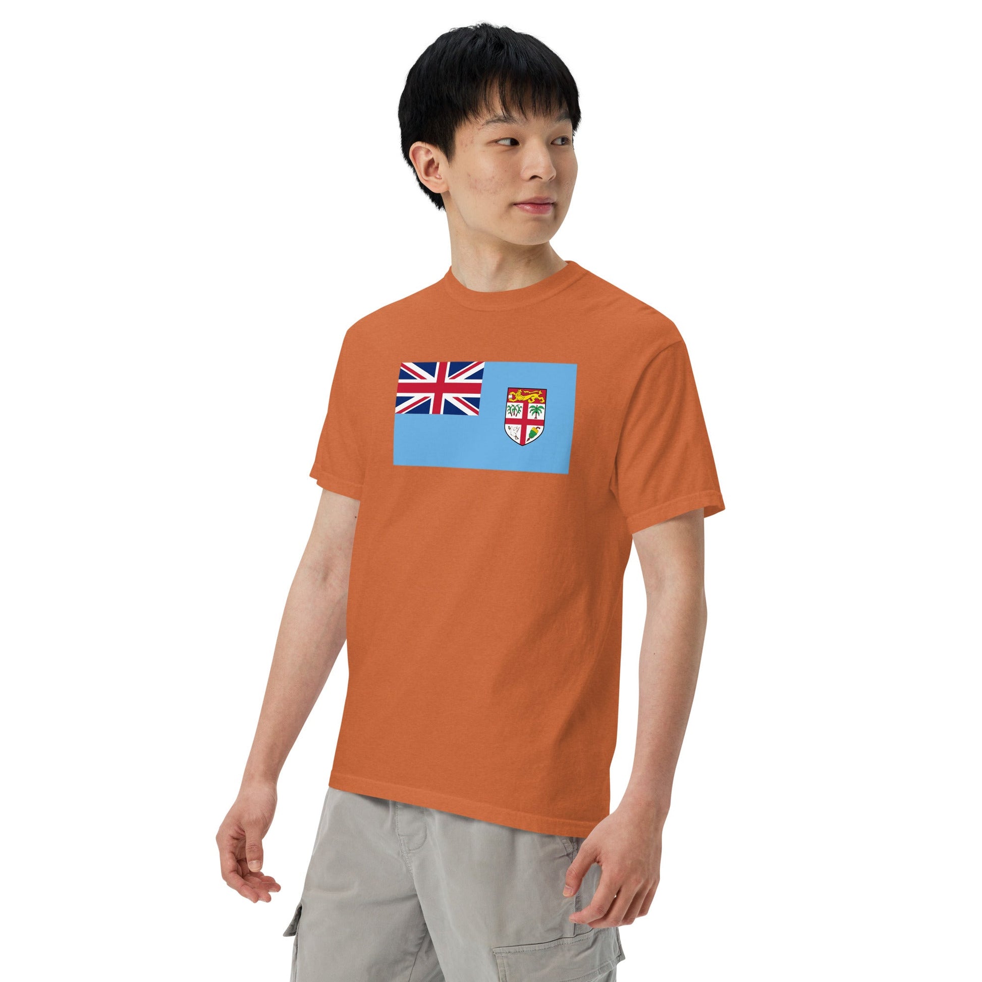 Flag tee representing Fiji in red, large