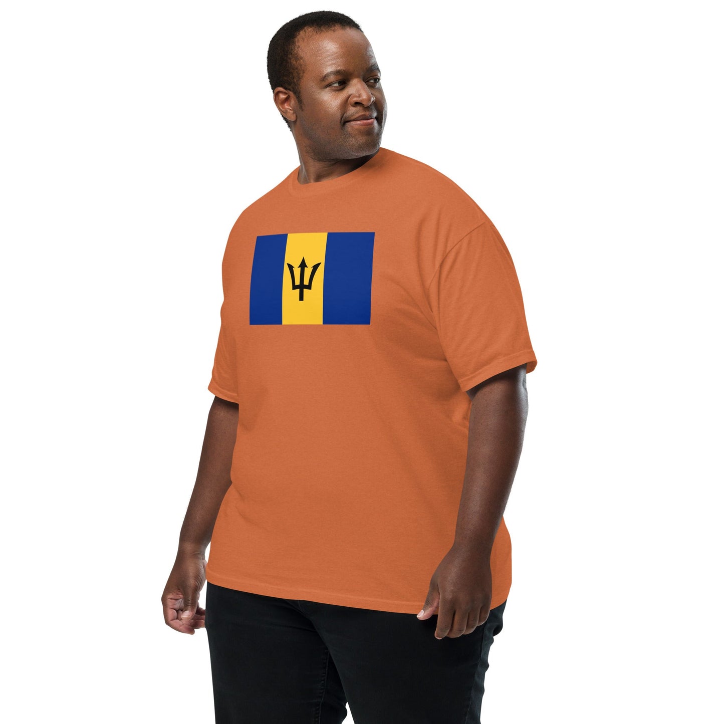 Barbados flag shirt in red, size medium