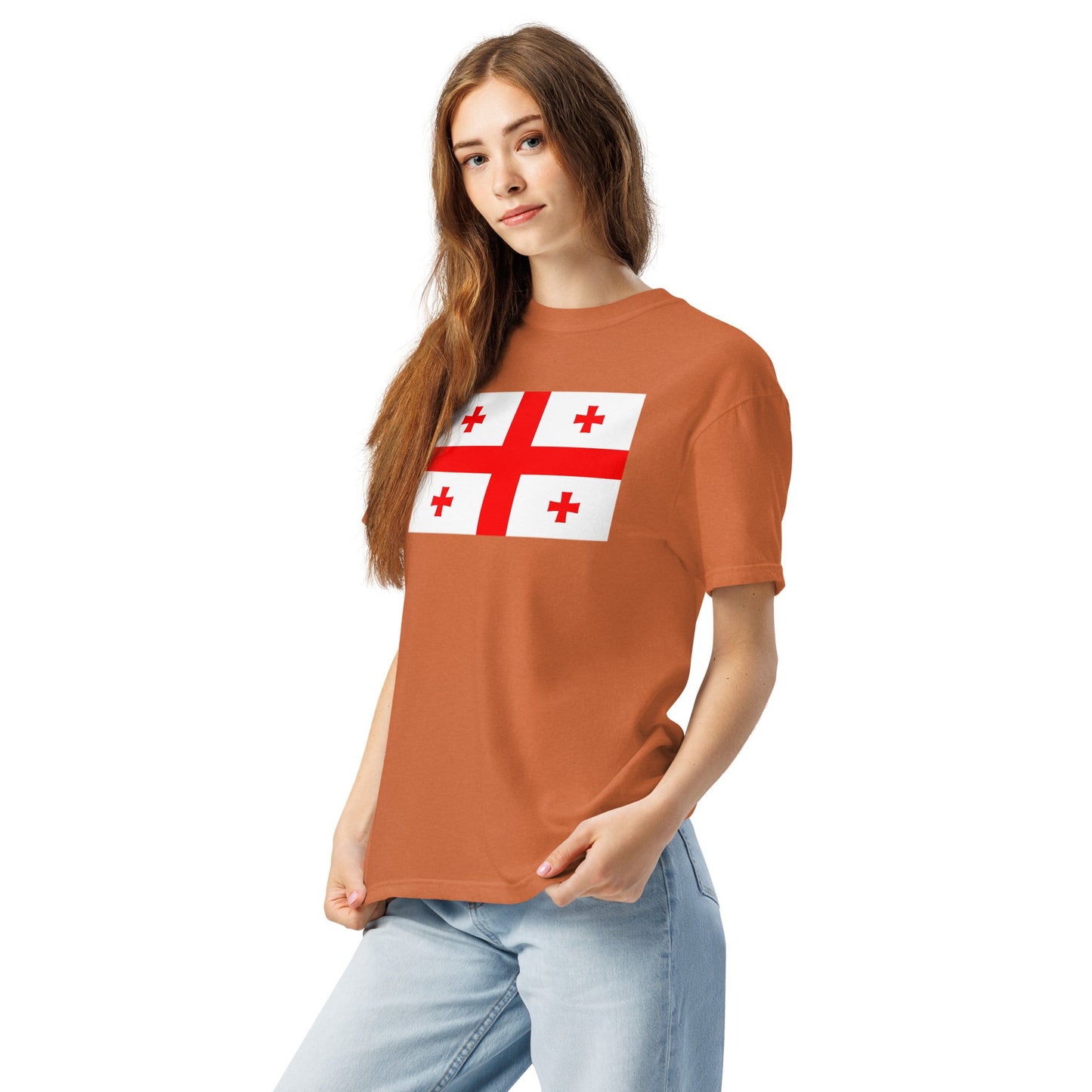 true navy shirt with Georgia flag design, small